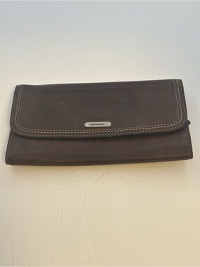 Dockers Dark Brown Leather Clutch Wallet